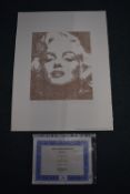 'Happy Birthday' Marilyn Monroe etching by Guillau
