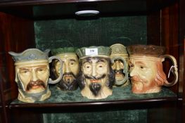 5x Royal Character Jugs by Kingston Pottery, Hull