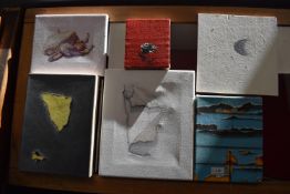 six small oil on canvas abstracts by Tom Valmott