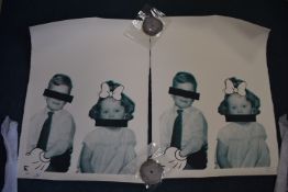 Two Signed and Numbered Prints Censored Children 21/30 & 25/30 Signed by Indistinct Artist