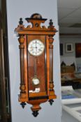 Vienna wall clock with mahogany veneer and ebonise