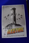 The Waldorf Hotel Visit Historic Palestine Poster Embossed & Stamped with Invoice