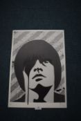 Pure Evil mono print portrait of Brian Jones, arti