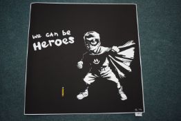 'We can be heroes' stencil spray can print artist