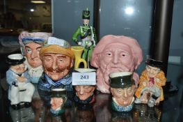 Assorted character jugs and figures