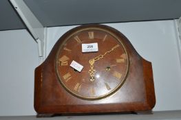 1930's mahogany veneered mantel clock