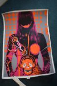Silkscreen print ''Techno Girl with Skull' by W I