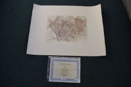 'Tierce' horseracing limited edition etching by Gu