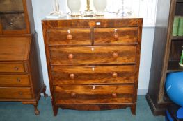 Victorian Mahogany Veneered Two over Three Chest with Shell Cartouche Inlay