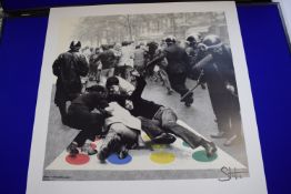 Signed Litho Print by Static Riot Scene 60 x 60cm