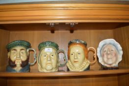 Four Kingston Pottery Hull Character jugs includin