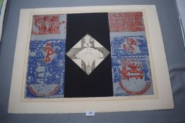Abstract etching signed by artist 41/90 paper size