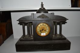 Slate mantel clock with brass face (some details m