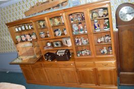 Homestead Triple Section Glazed Wall Unit with Dropdown Drinks Cabinet