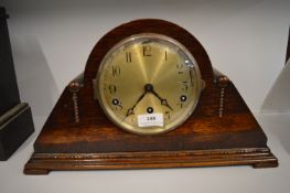 1930's art deco oak cased mantel clock