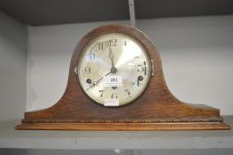 1930's oak cased mantel clock
