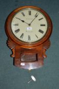 Victorian Office Clock by Harrison of Darlington with Mahogany Case and Painted Face