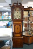 Victorian Yorkshire Long Case Clock by C. Fox of Beverley in Walnut & Mahogany Case, with Painted