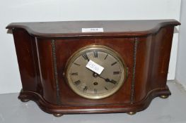 Edwardian mahogany bow front mantel clock by Phili