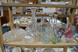Various Glassware Including Decanter, Vinegarette, etc.
