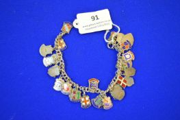 Silver Charm Bracelet with Enamelled British Cities