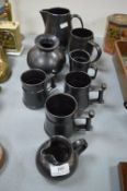Prinknash Pewter Glaze Tankards and Jugs, etc.