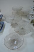 5x Vintage Glass Cake Stands