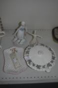 5x Pottery Items Including Nao Ornament, Porcelain Girl Feeding Geese, Tureen, etc.