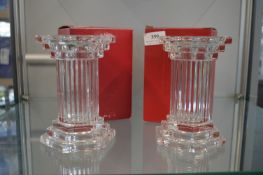 Pair of Vintage Waterford Marquis Crystal Candle Holders