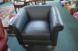 Marks & Spencer Slate Blue Leather Bucket Chair
