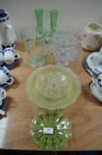 1930’s Glass Dishes, Cake Stands, and Vases