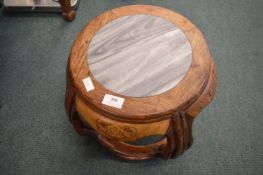 Marble Topped Wooden Plant Stand