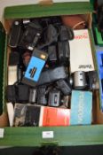 Box of Assorted Cameras and Accessories