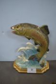 Leonardo Collection Cast Metal Leaping Salmon Doorstop