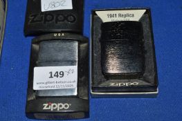 2x Zippo Petrol Lighters Including 1941 Replica