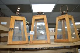 3x Wooden Lanterns