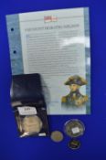 Westminster Horatio Nelson £5 925 Silver Coin 28.2g Issued Gernsey 2003, plus 3x Assorted Coins