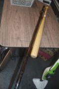 Wood baseball Bat, and a Walking Stick