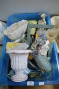 Various Decorative Items, Ice Skates, Art Deco Plant, etc.