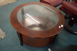 80cm Circular Glass Topped Coffee Table