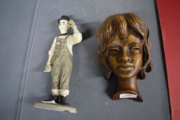 Vintage Wall Head, and a Laurel Figure