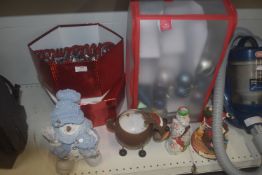 2x Boxes, 1x Bag, and Assorted Loose Christmas Decorations