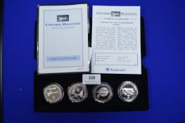 Set of Four Westminster Concorde Milestones £5 925 Silver Coins Issued Gibraltar 2006