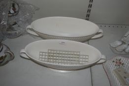 Pair of Wedgwood Cream Pottery Rose Bowls