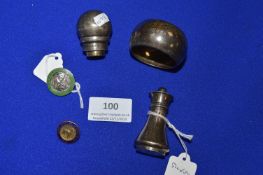Assorted Small Silver Items Including Enamelled Dog Badges, etc.
