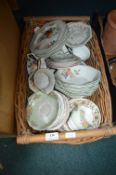 *Basket of Assorted Pottery Dishes, Plates, etc.