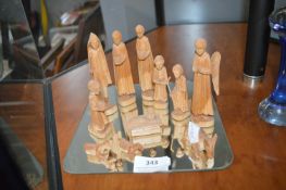 Carved Wooden Nativity Set