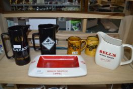 Pub Whiskey Jars and Ashtrays