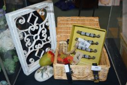 Basket of Decorative Items Including Drawer Handles, etc.