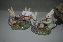 Pair of Rabbit Figurines